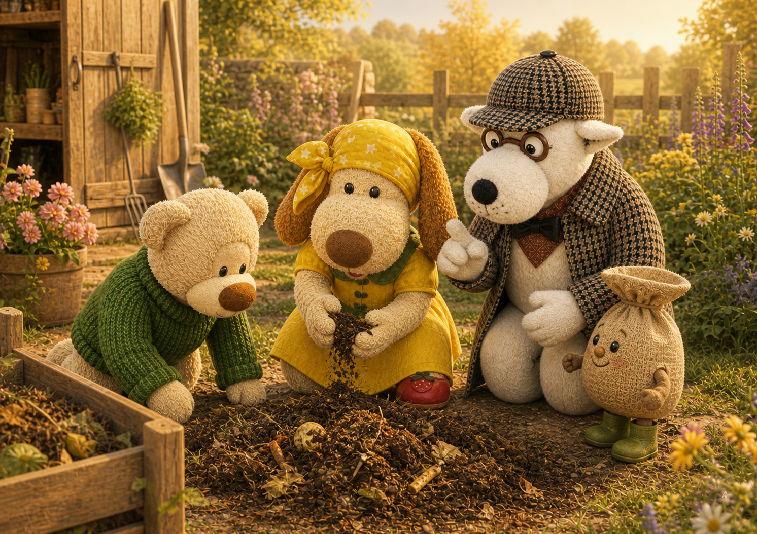 Toby, Tanya and Douglas dressed for a farm inspection